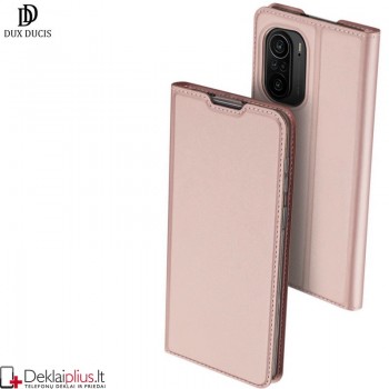 Dux Ducis Skin Pro dirbtinės odos dėklas - rausvas (Xiaomi Poco F3)